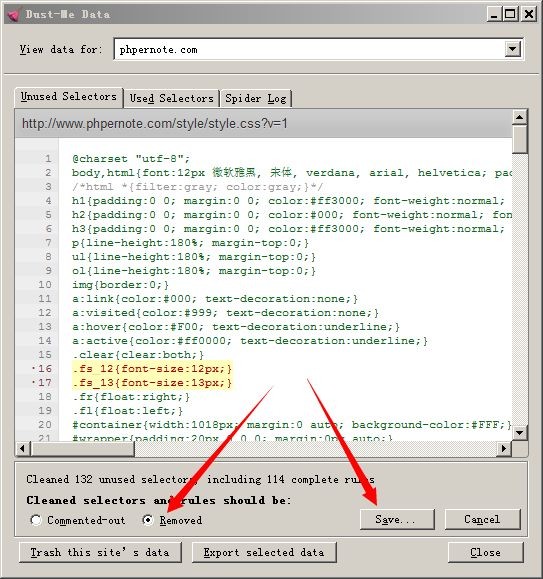 快速查找并删除多余的CSS代码(Dust-Me Selectors的用法) 3